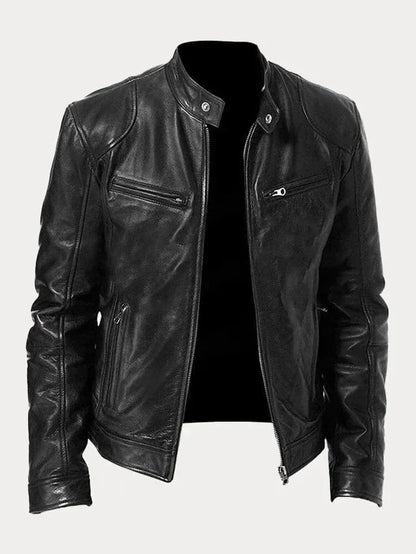 Veste en Cuir Décontractée