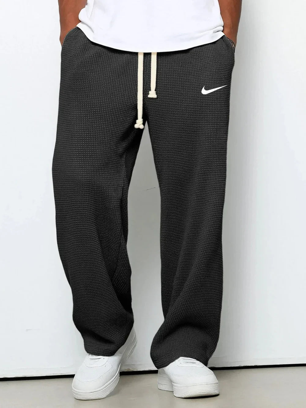 Pantalon Décontracté à Texture Gaufrée