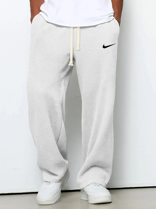 Pantalon Décontracté à Texture Gaufrée
