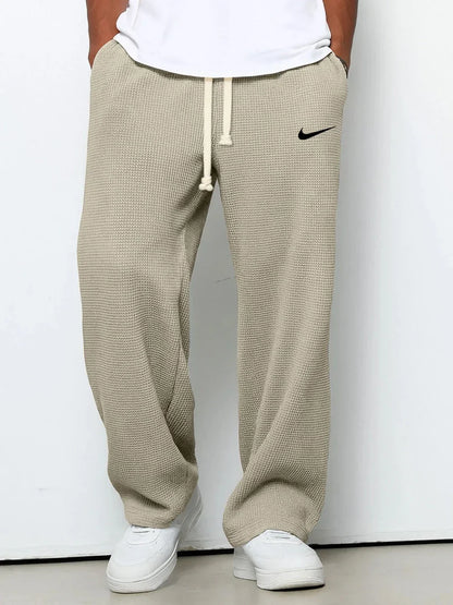 Pantalon Décontracté à Texture Gaufrée