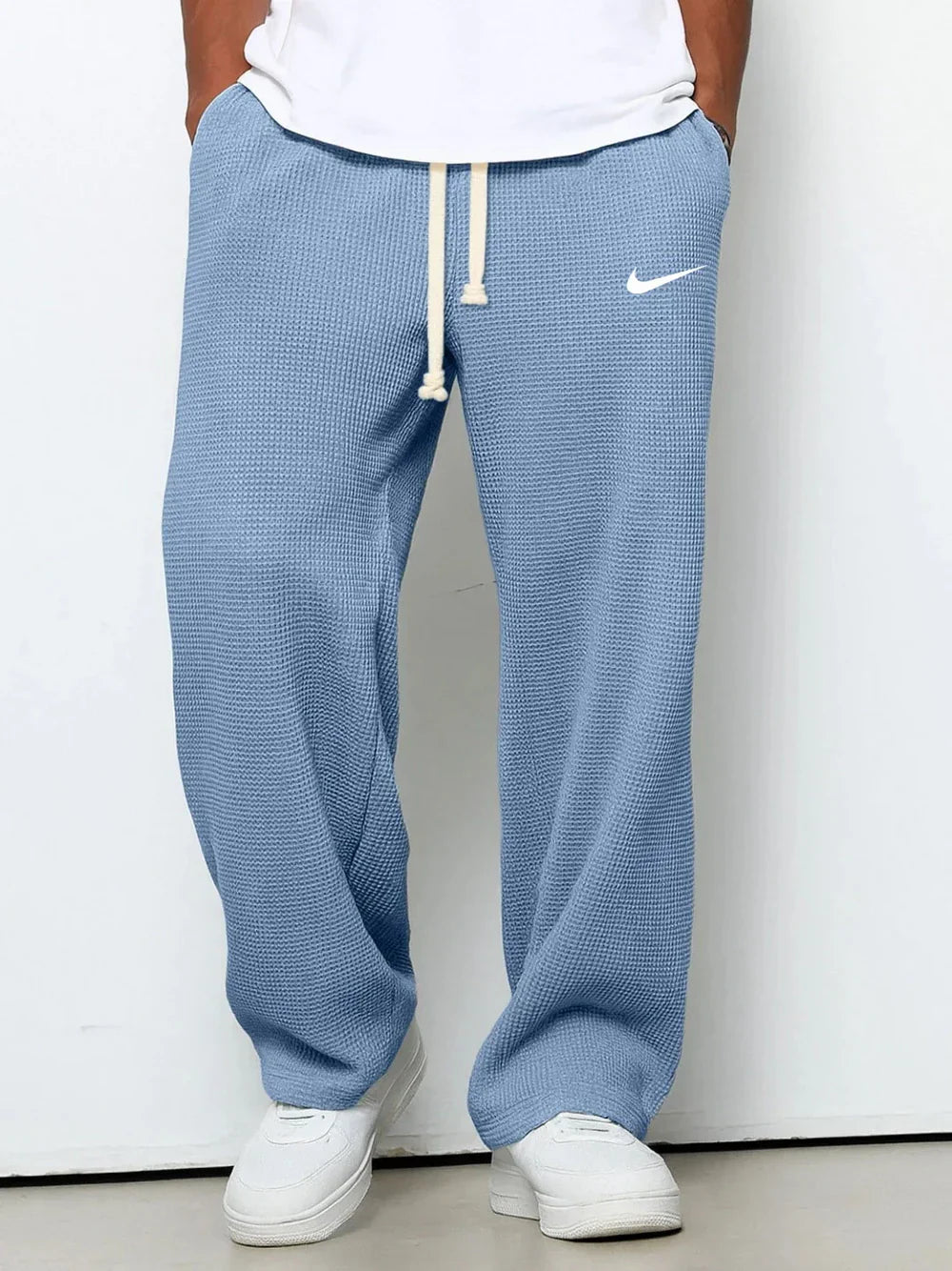 Pantalon Décontracté à Texture Gaufrée
