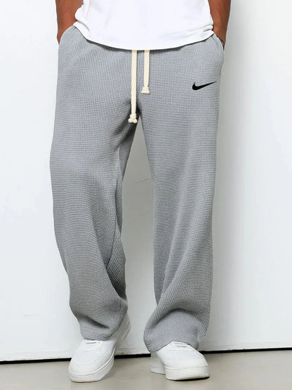 Pantalon Décontracté à Texture Gaufrée