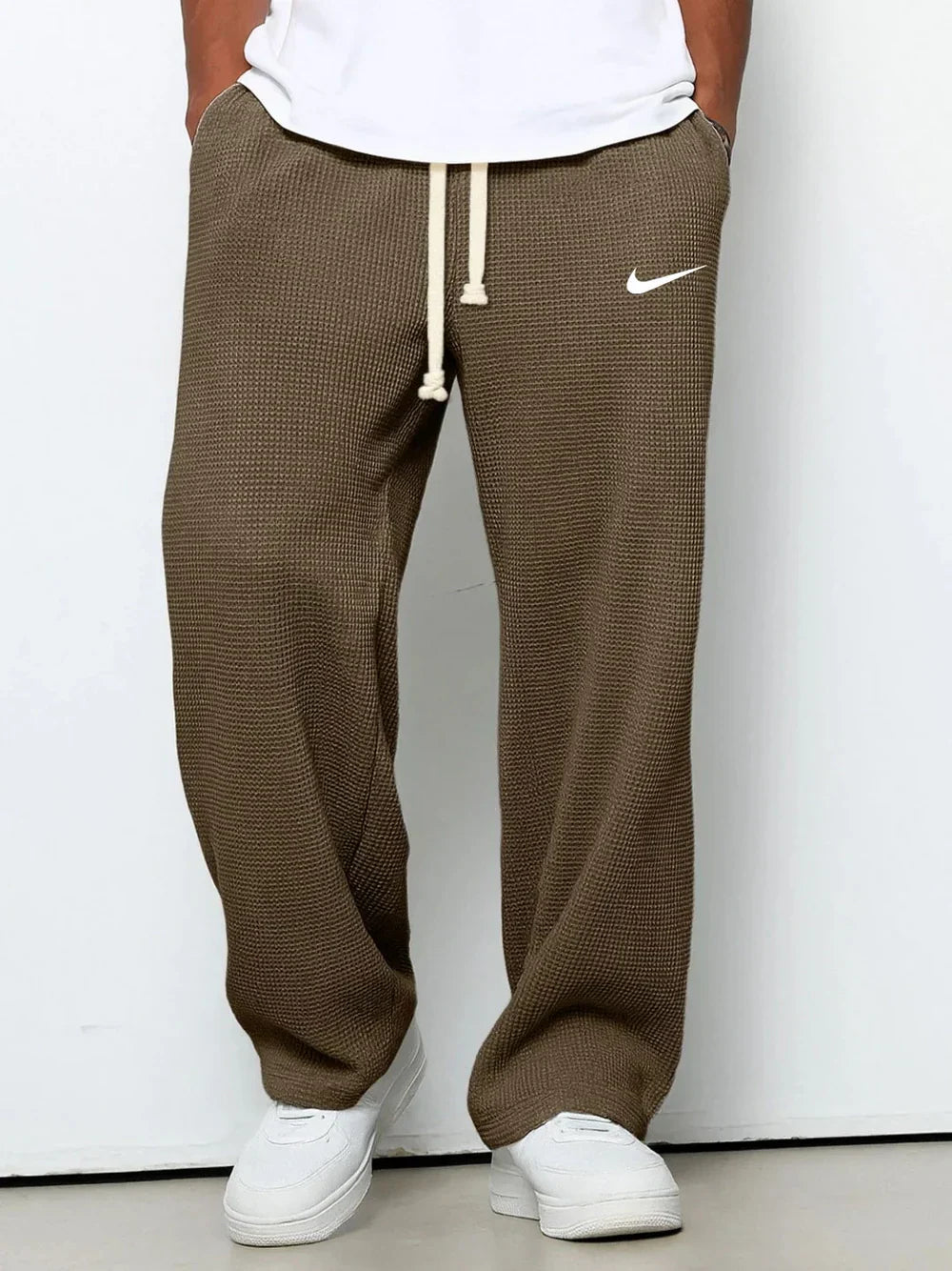 Pantalon Décontracté à Texture Gaufrée