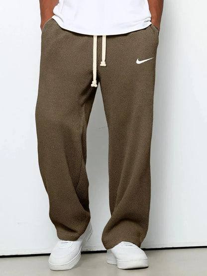 Pantalon Décontracté à Texture Gaufrée