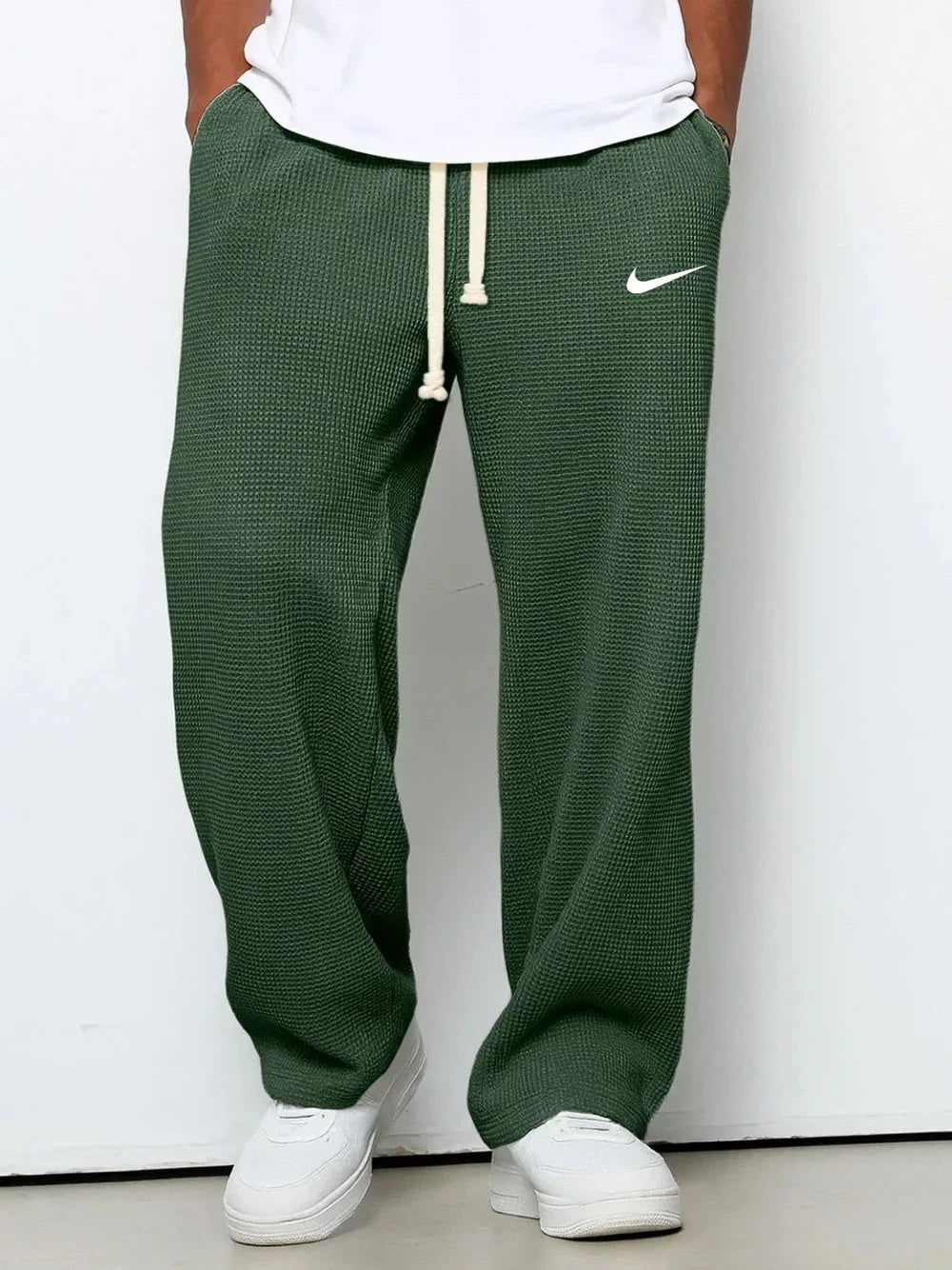 Pantalon Décontracté à Texture Gaufrée