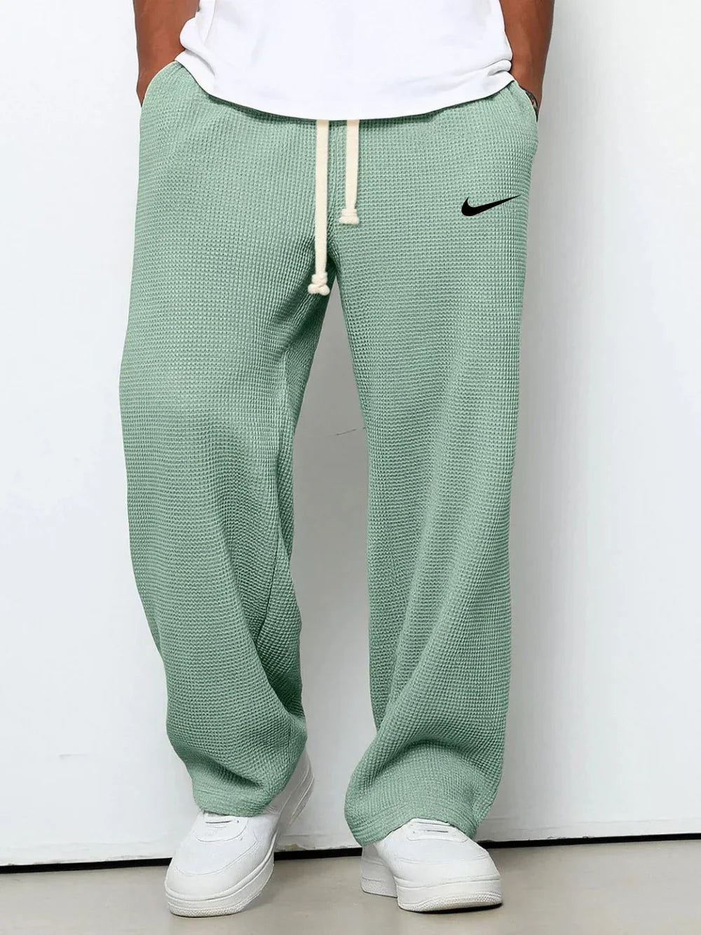 Pantalon Décontracté à Texture Gaufrée