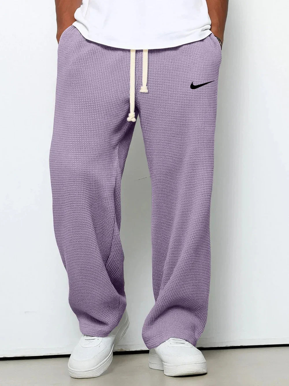 Pantalon Décontracté à Texture Gaufrée