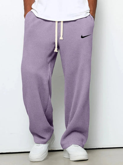 Pantalon Décontracté à Texture Gaufrée
